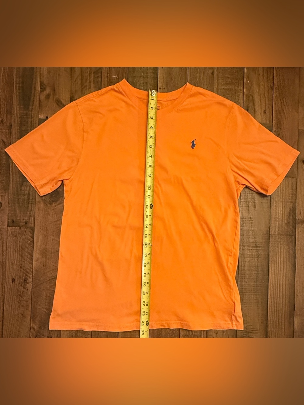 Polo by Ralph Lauren Bright Orange V-Neck Tee with Navy Pony - Picture 4 of 8